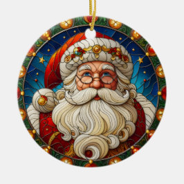 Falskt glasmålning Santa julgransprydnad 3 Keramik