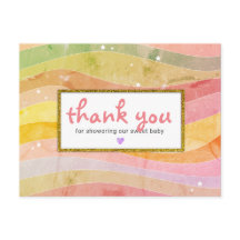 Falskt glitter Baby Shower Tacksamhetskort