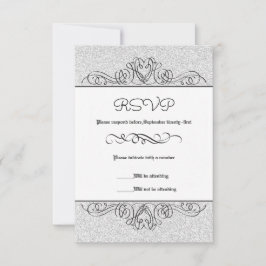 Falskt glitter formellt blommigt florera - RSVP-ko OSA Kort