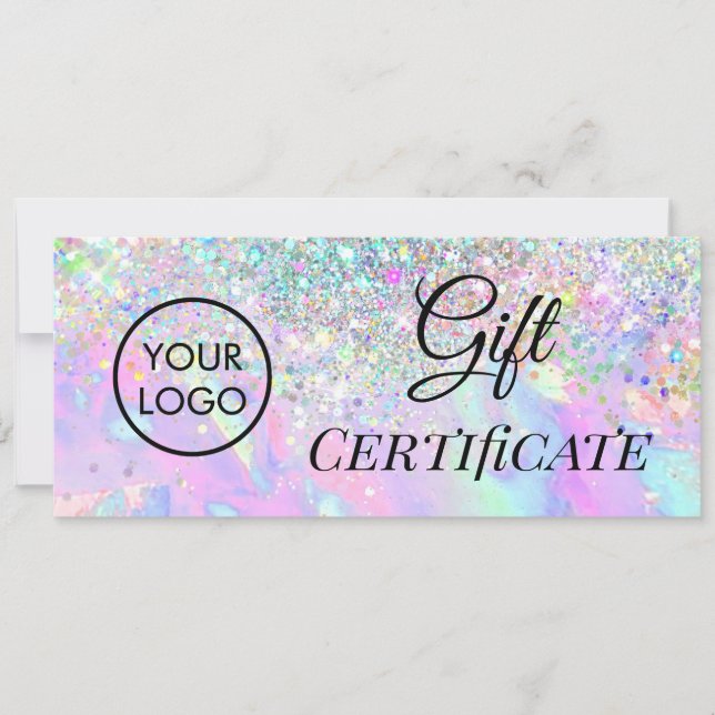 falskt glitter opal logotyp presentcertifikat (Framsida)