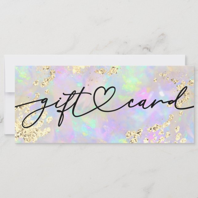 falskt glitter opal presentkort (Framsida)
