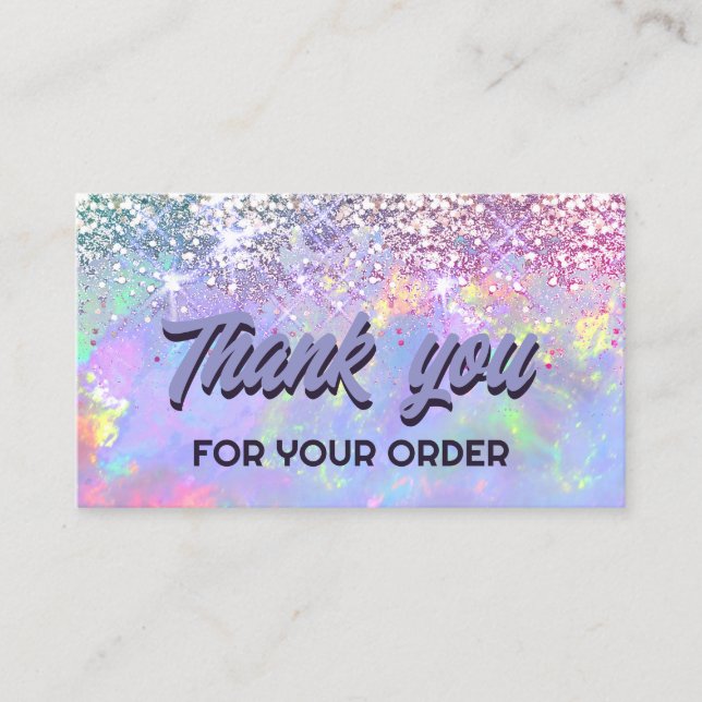 falskt glitter opal tack företags kort (Framsida)