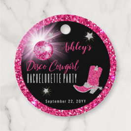 Falskt glitter Rosa Disco Cowgirl Sängvätningspart Gåvor Etiketter