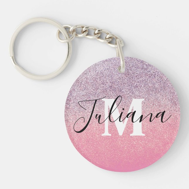 Falskt glitter Tvåtons Rosa Lila Monogram  (Framsidan)