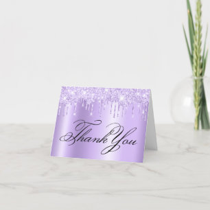 Falskt gnistrande ljust lila glitterdropp Ombre Tack Kort