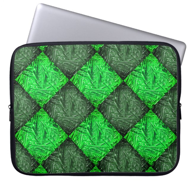 Falskt gröna schackbräde gräs eller kokospalmblad. laptop fodral (Framsidan)