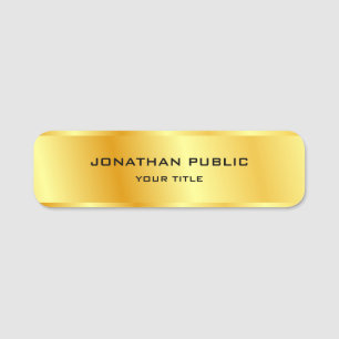 Falskt guld Elegant Modern Personlig Mall Namnbricka