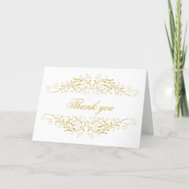 Falskt guld Flourish Damask Tack Kort