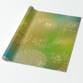 Falskt guld folie arabiskt mönster presentpapper