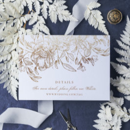 Falskt guld folie blommig handritad elegant bröllo tilläggskort