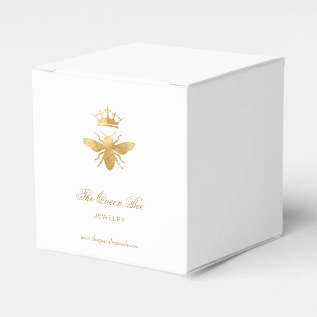 falskt guld folie drottningbin logo presentaskar (Framsidan Sidan)