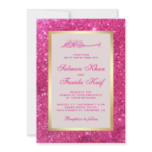 Falskt guld folie Ljus rosa glitter Islamsk bröllo