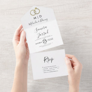 Falskt guld folie ring modern bröllop