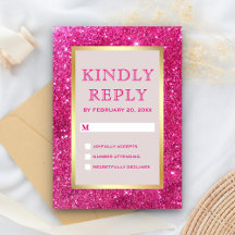 Falskt guld folie varmt rosa glitter bröllop