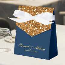 Falskt guld glitter Marinblå Bröllop