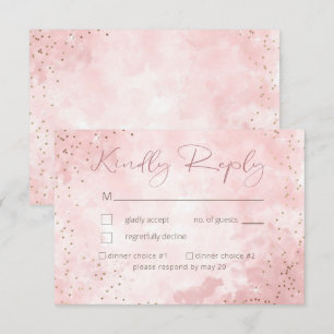 Falskt Guld Glitter & Rosa Modernt OSA Kort