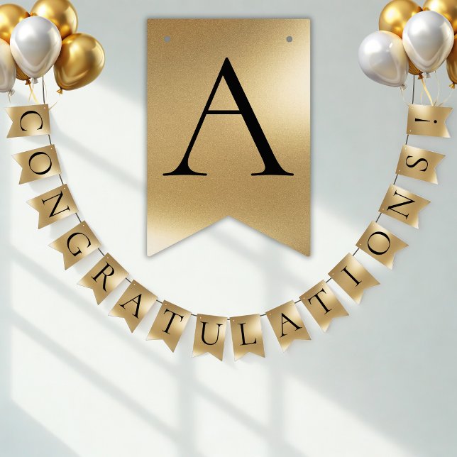 Falskt guld GRATULERAR! Anpassningsbar fest Vimplar (Skapare uppladdad)