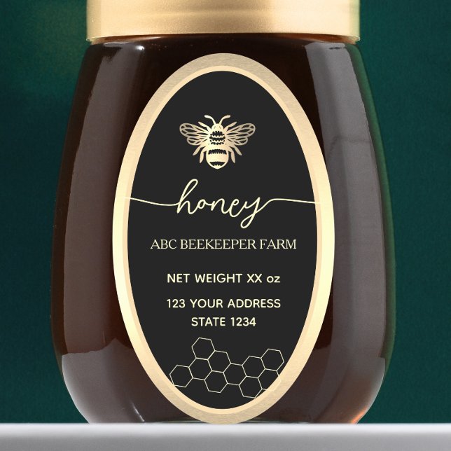 Falskt guld Honeybee Queenline Honey  etikett på b (Skapare uppladdad)