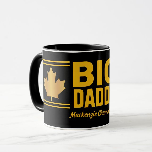 Falskt guld lönnlöv Big Daddy på SVART Mugg (Framsida vänster)