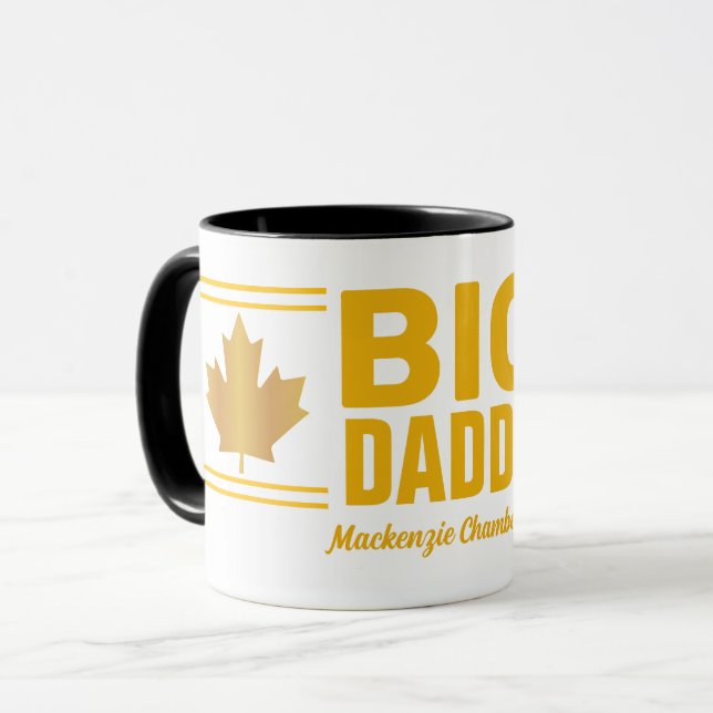 Falskt guld lönnlöv Big Daddy på VIT Mugg (Framsida vänster)