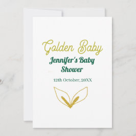 Falskt guld lövgrön skog förtrollad baby shower  inbjudningar