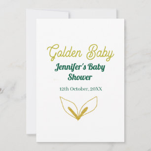 Falskt guld lövgrön skog förtrollad baby shower inbjudningar