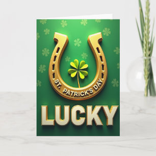 Falskt guld Lucky St Patricks-kort Kort