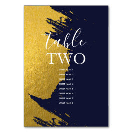 Falskt Guld Marinblå Bröllopsgäst Namn Bordsnummer