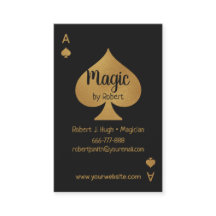 Falskt Guld och Svart Spader Ess Poker Magiker