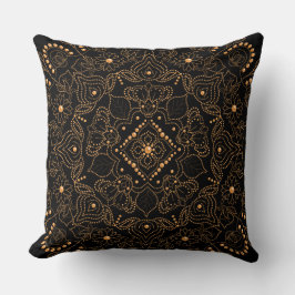 Falskt Guld Pärl Ornament Mandala Tryck Kudde