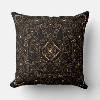 Falskt Guld Pärl Ornament Mandala Tryck Kudde
