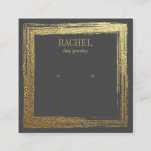 Falskt guld ram Lyx smycken örhänge display Fyrkantigt Visitkort