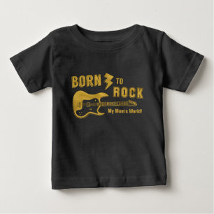 Falskt Guld Rolig Född Att Skaka Mors Värld Gitarr T Shirt