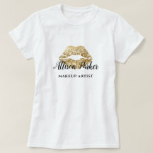 Falskt Guld Sminkartist Logotyp Kyss Namn