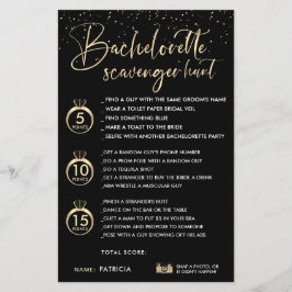 Falskt guld svart Bachelorette Scavenger Hunt-spel