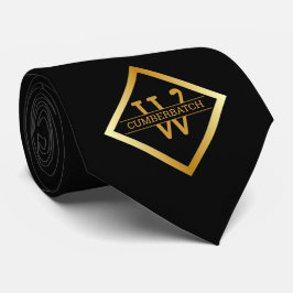 Falskt guldmonogram – svart & guld slips