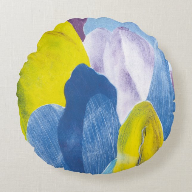 Falskt Indigo III Rund Kudde (Framsidan)