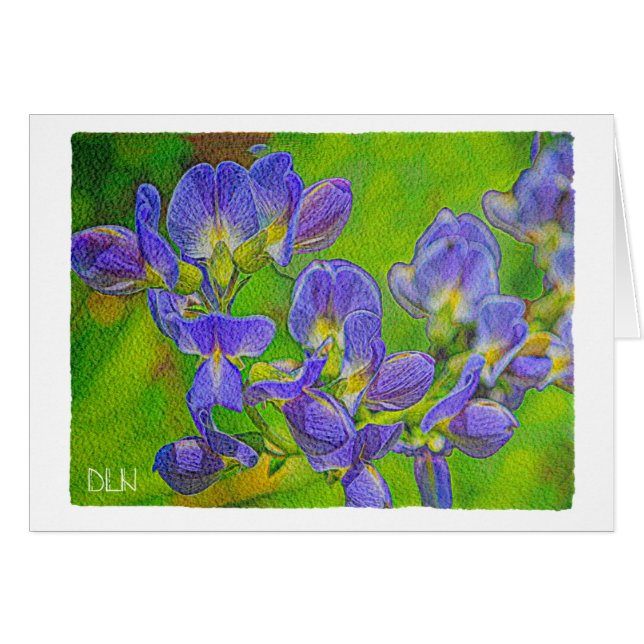 Falskt infogningsutseende/Blommigt Art/vattenfärgs OBS Kort (Framsidan Horizontal)