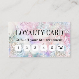 Falskt iriserande glittervattenfärg lojalitetskort visitkort