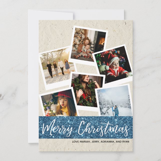 Falskt kraft & glitter multi foto God Jul (Framsida)