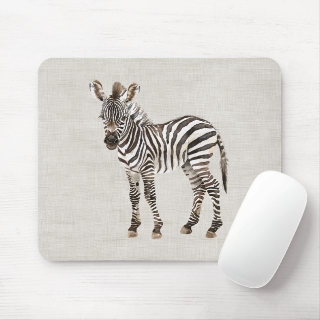 Falskt Krim Linne Zebra Safari Djur Musmatta (Med mus)