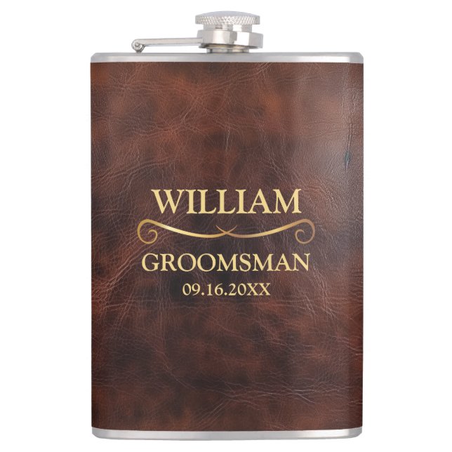 Falskt läder vinylklätt fickplunta (Framsidan)