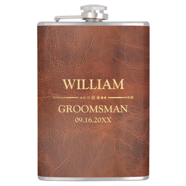 Falskt läder vinylklätt fickplunta (Framsidan)