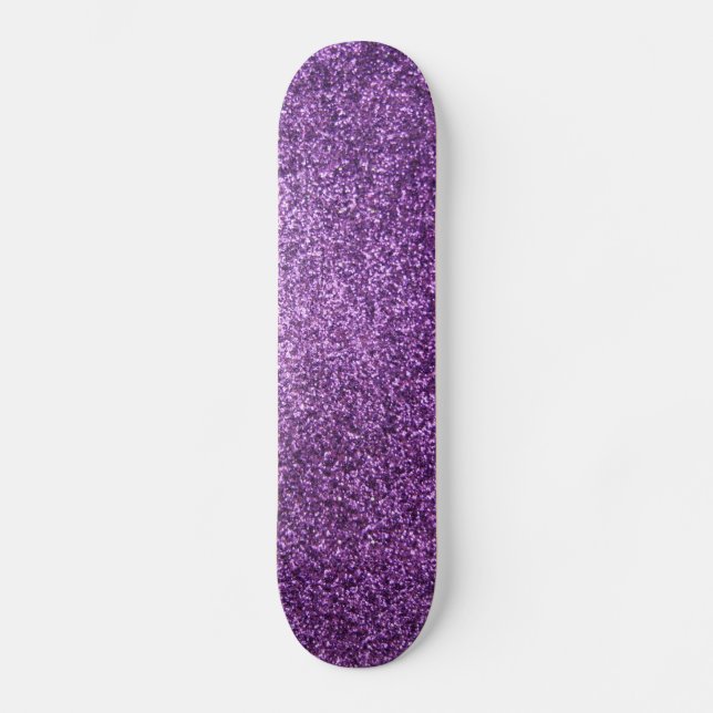 Falskt lila glitter skateboard bräda 20,5 cm (Framsida)
