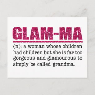 Falskt rosa glitter Glam-Ma Vykort