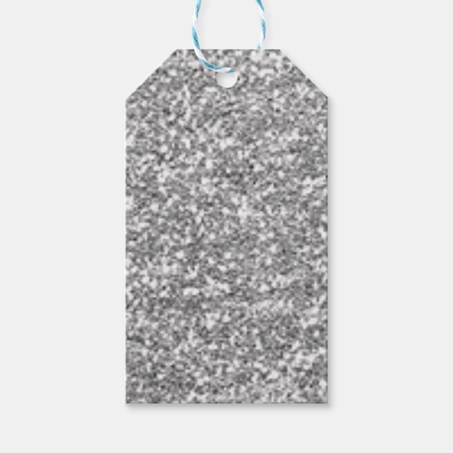 Falskt silverglitter presentetikett (Framsidan)