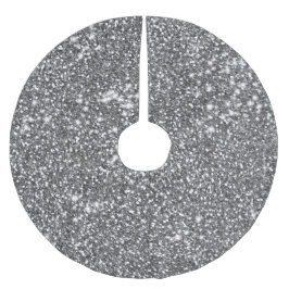 Falskt silvergrått glitterstruktur-liknande design julgransmatta borstad polyester