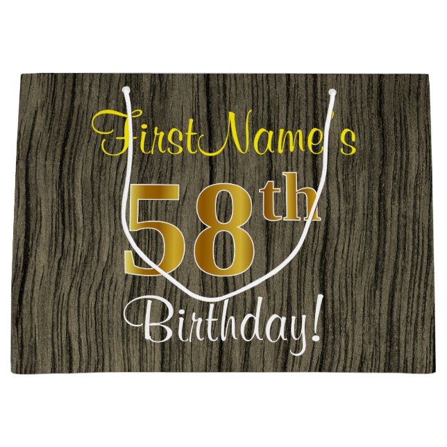 Falskt Trä Utseende, Falskt Guld 58-årsdag + Namn (Framsidan)