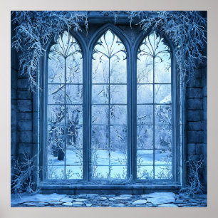 Falskt vintersnö Scenisk illusion Hem inredning ❄️ Poster