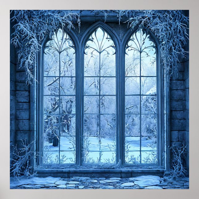 Falskt vintersnö Scenisk illusion Hem inredning ❄️ Poster (Framsidan)